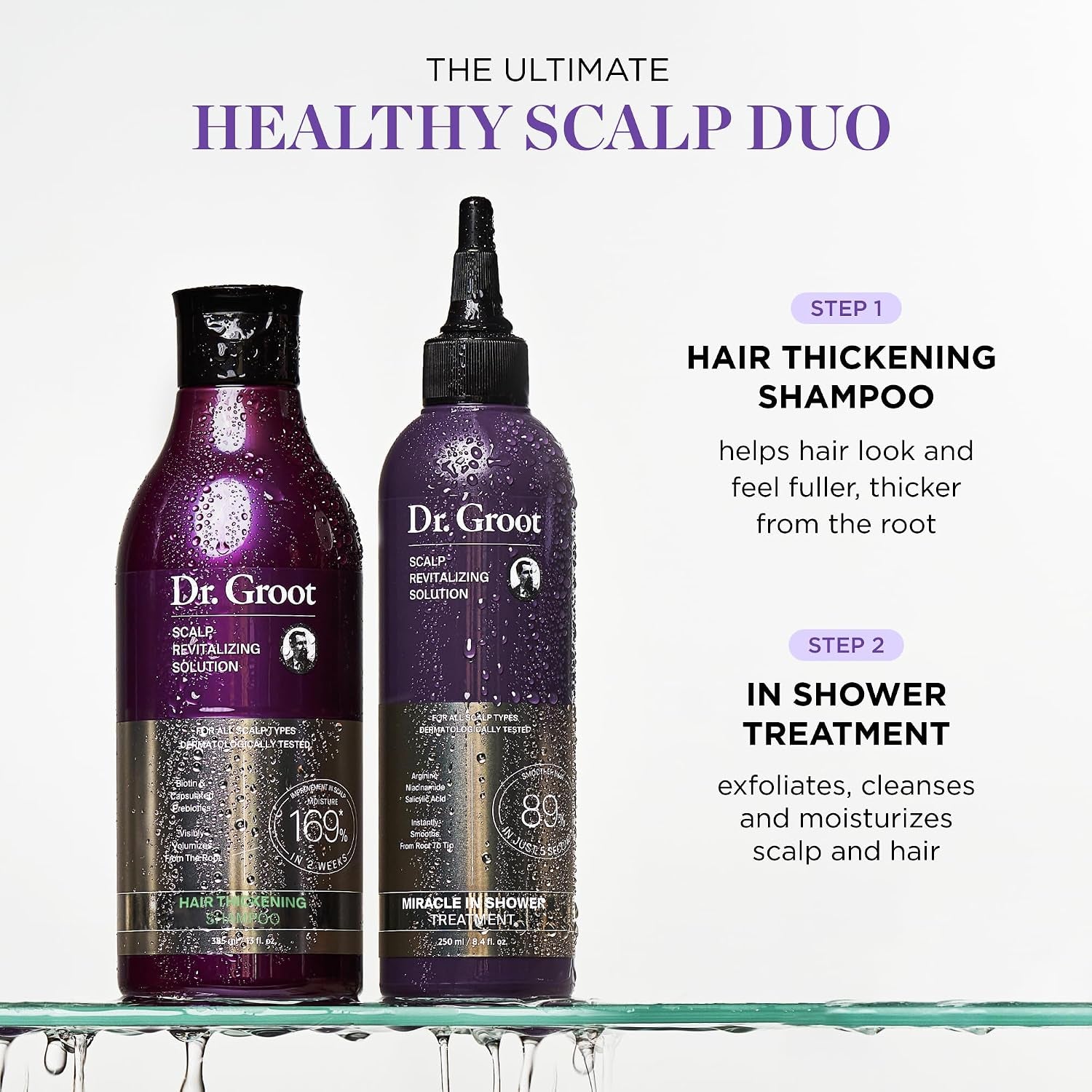Thickening Shampoo & Scalp Treatment Set for Hair Loss – Clinical Results with Biotin and Rosemary for Hair Thinning, Shedding, Scalp Repair and Treatment